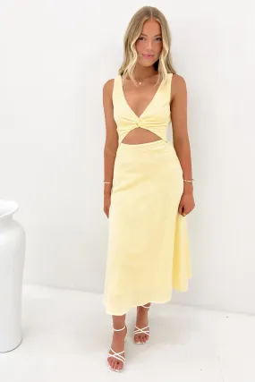 Layering Fit Vacation Vibe Wystan Midi Dress Yellow