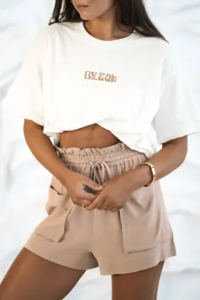 Lint Resistant Surface ZAH ZAH Logo Tee White