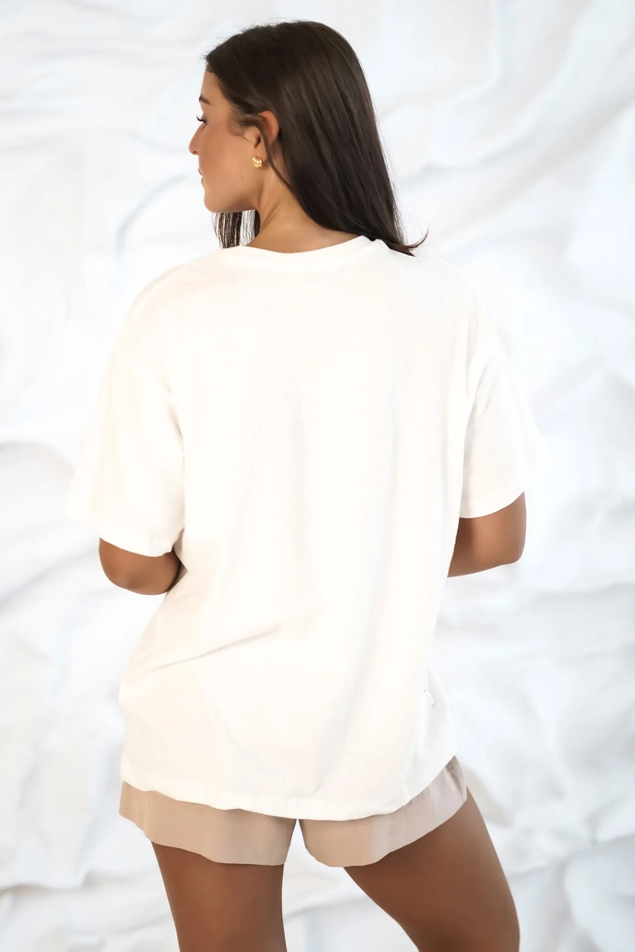 Easy-to-Style Top ZAH ZAH Logo Tee White