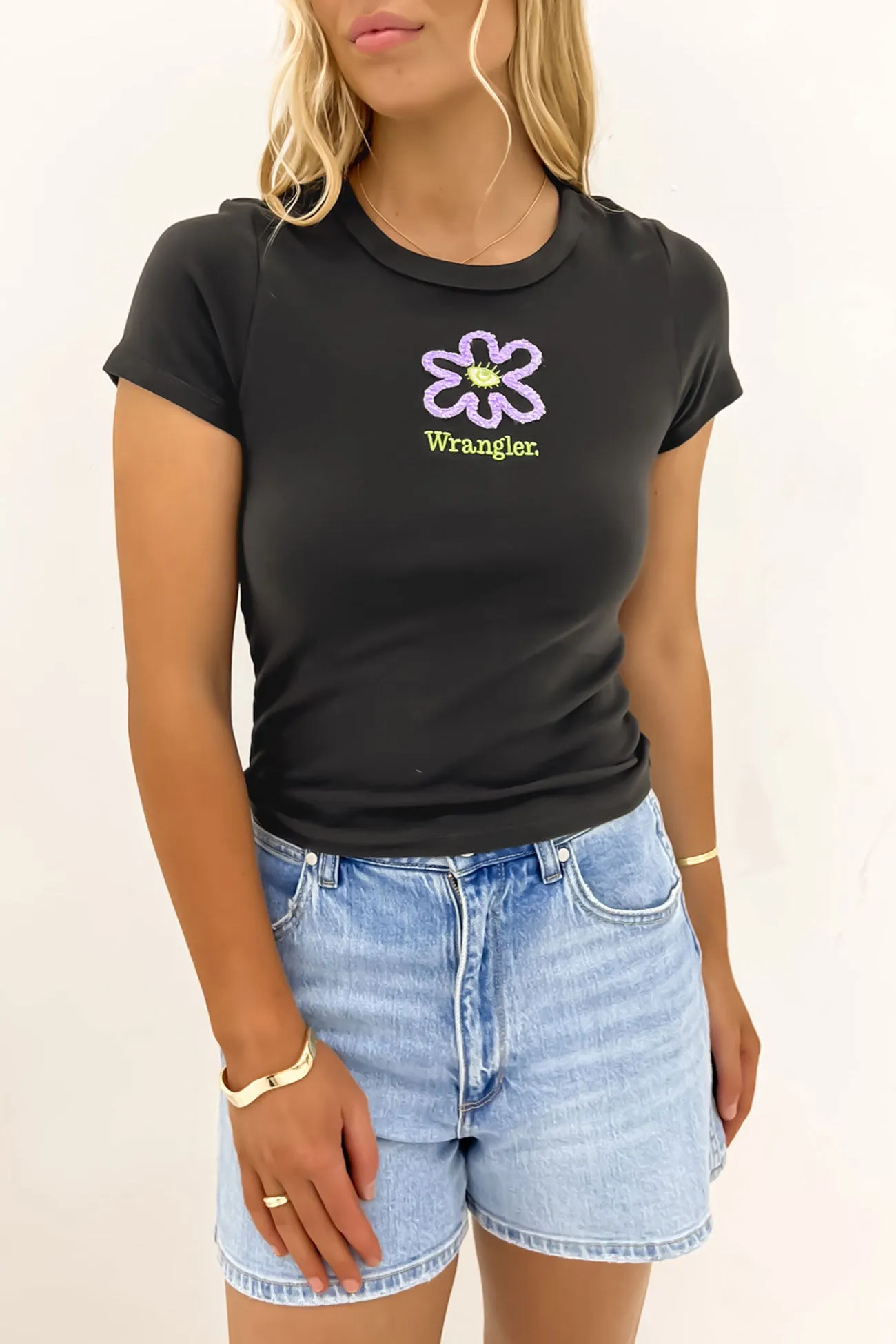 Low Impact Manufacturing Daisy Staple Rib Tee Dark Slate