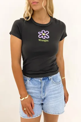 Daisy Staple Rib Tee Dark Slate Classic Outfit FlexibleCollarOptions