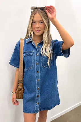 Organic-Fabric Georgie Denim Mini Dress Indigo