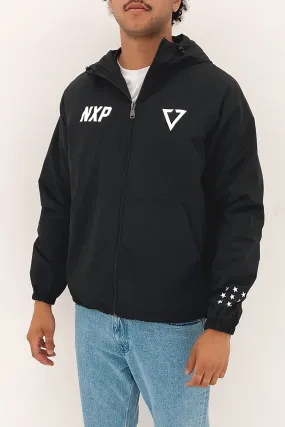 Layer Up Style Temperature Regulating Tech Circuit Breaker Spray Jacket Jet Black