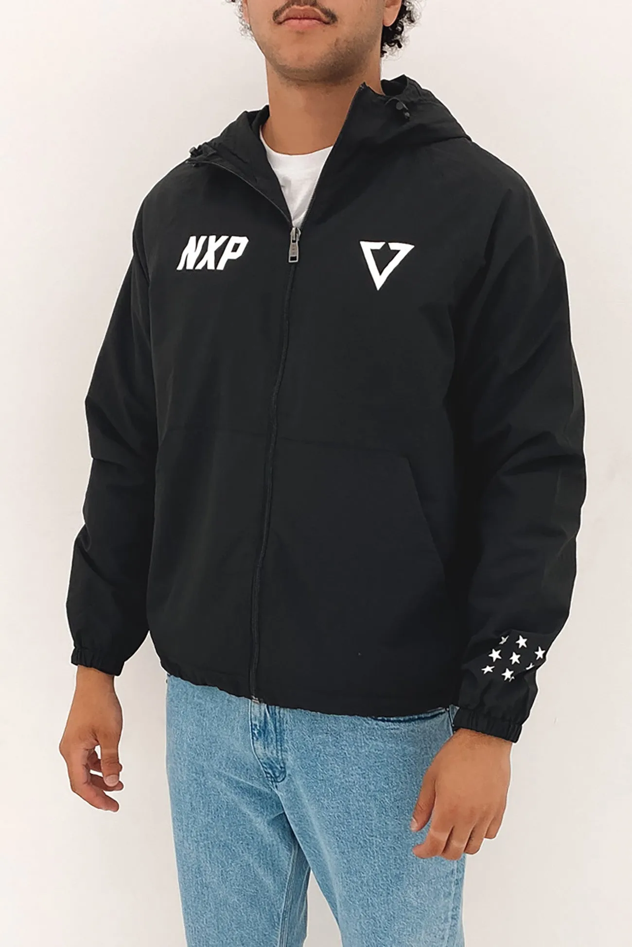 Layer Up Style Temperature Regulating Tech Circuit Breaker Spray Jacket Jet Black