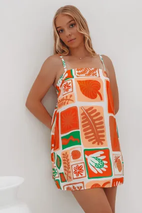 Clara Mini Dress Orange Nathalia Cozy Fit MoldResistantTexture