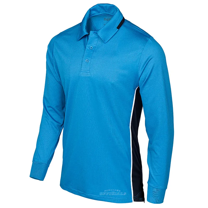 NCAA Softball Men??s Bright Blue Long Sleeve Umpire Shirts Corporate Wear