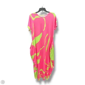 High Hemline Perfect Fit Wear Dress Casual Maxi By Cme In Green & Pink, Size: 3x