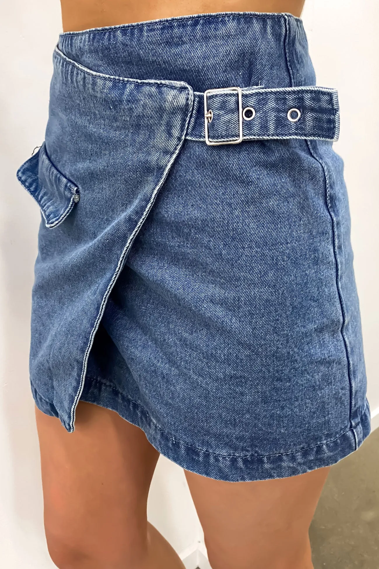 Shai Denim Mini Skirt Mid Blue Quiet Style Wardrobe Classic