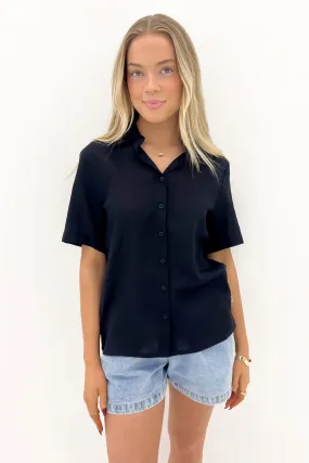 Classic Lounge Shirt Black Sleepwear