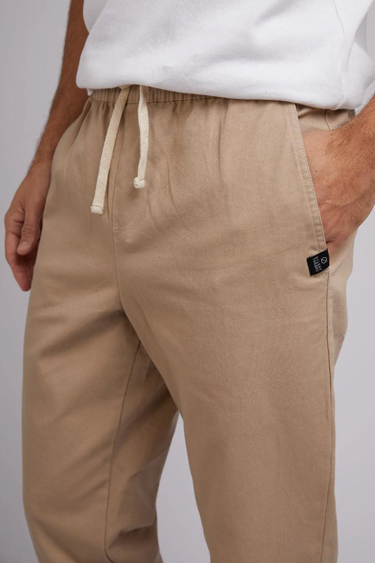 Snag Proof Fabric Adjustable drawstring Classic Pant Natural
