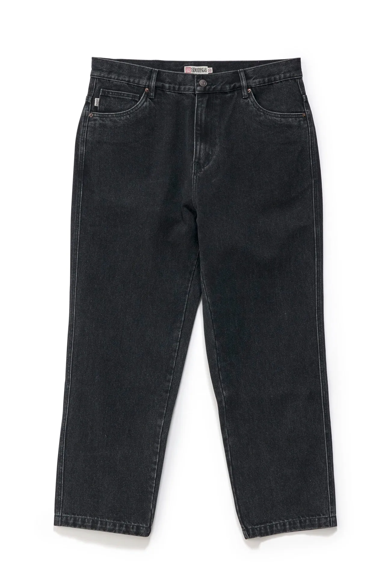 Denim Standard Jean Faded Black Classic Five Pocket Design Weekend Warrior Smooth