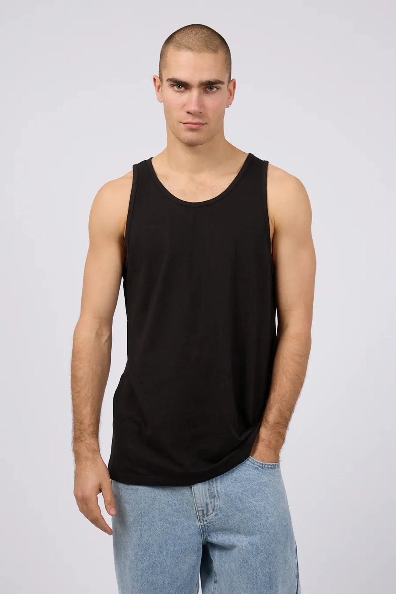 Non Chafing Edges Classic Singlet Black