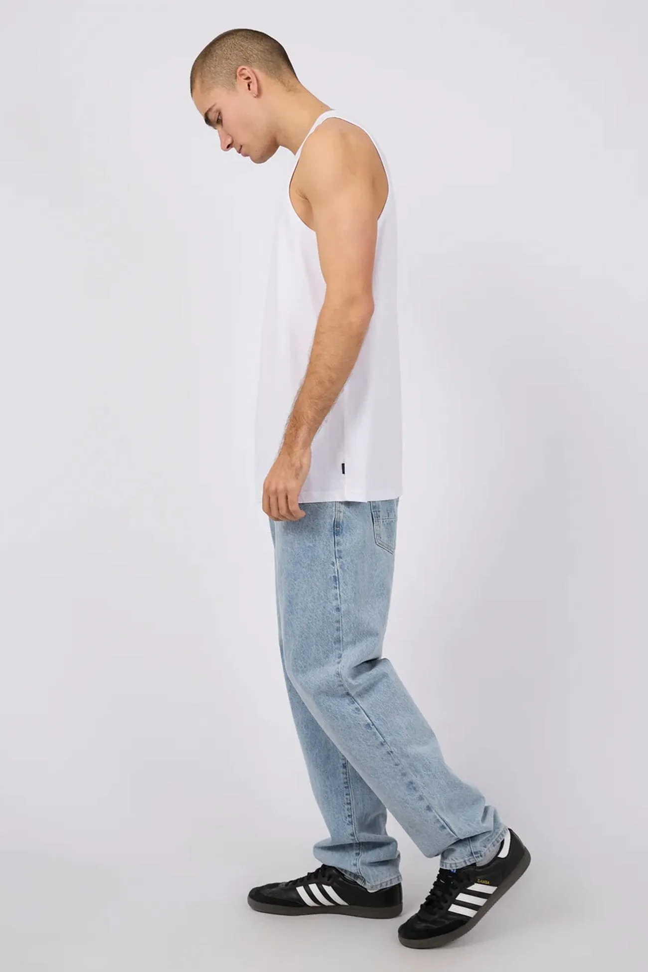 Non Slip Inner Layer Smooth - operating Classic Singlet White