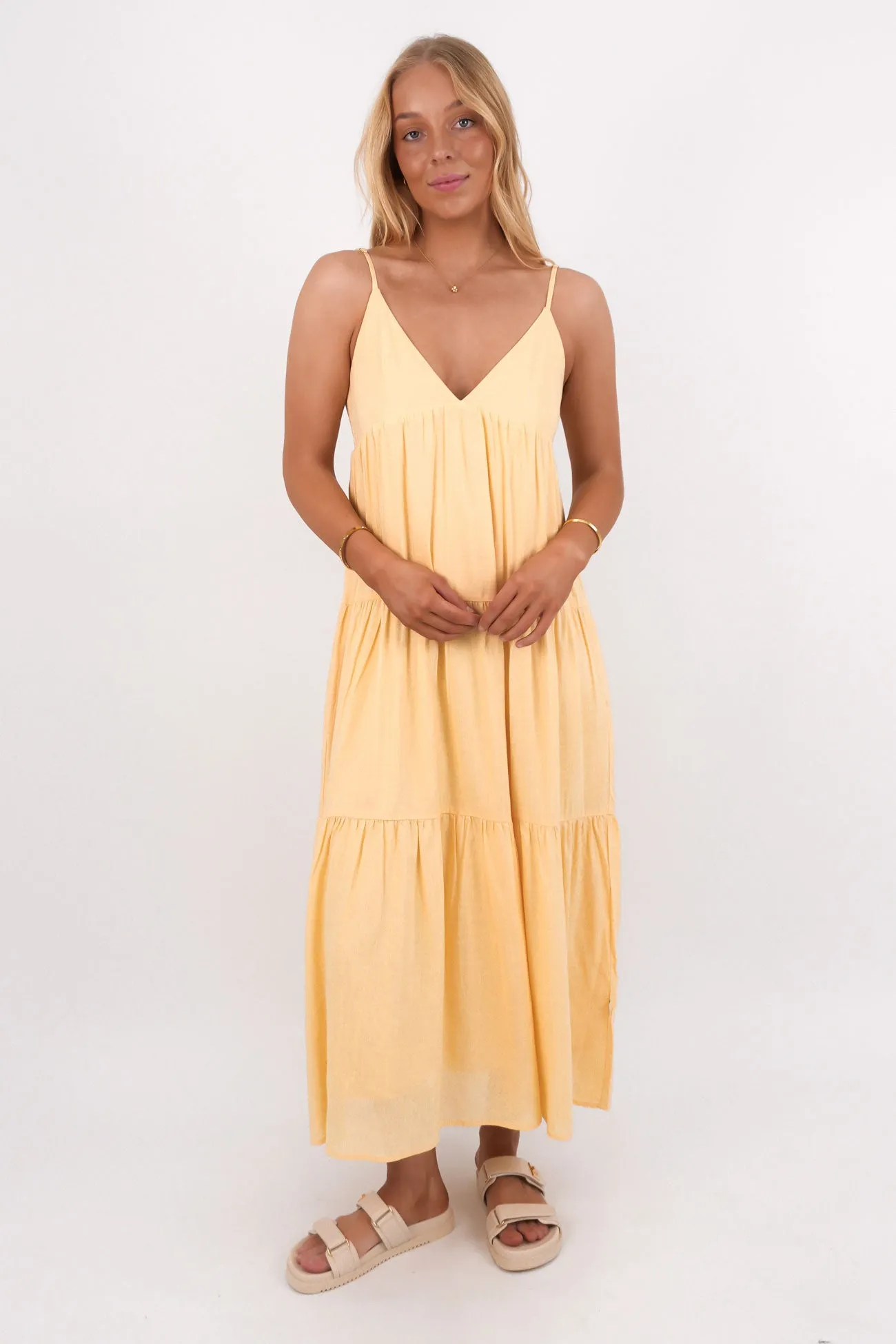 Classic Tiered Midi Dress Butter Soft-Lining