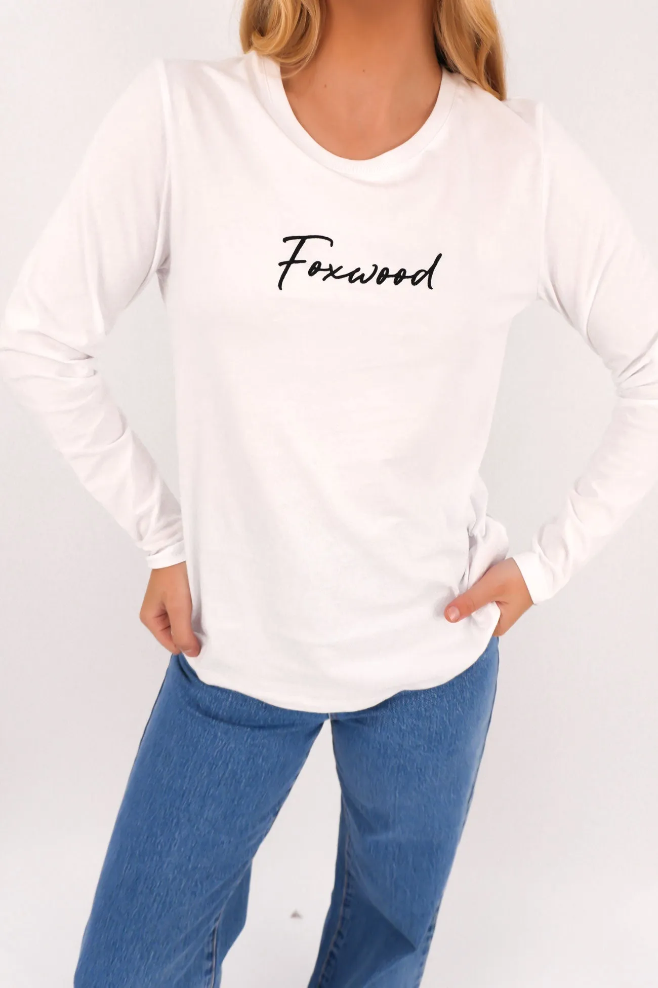 Multicolored Signature Long Sleeve Tee White