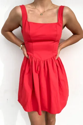 Sophisticated Charm Midi-Length Codie Mini Dress Red