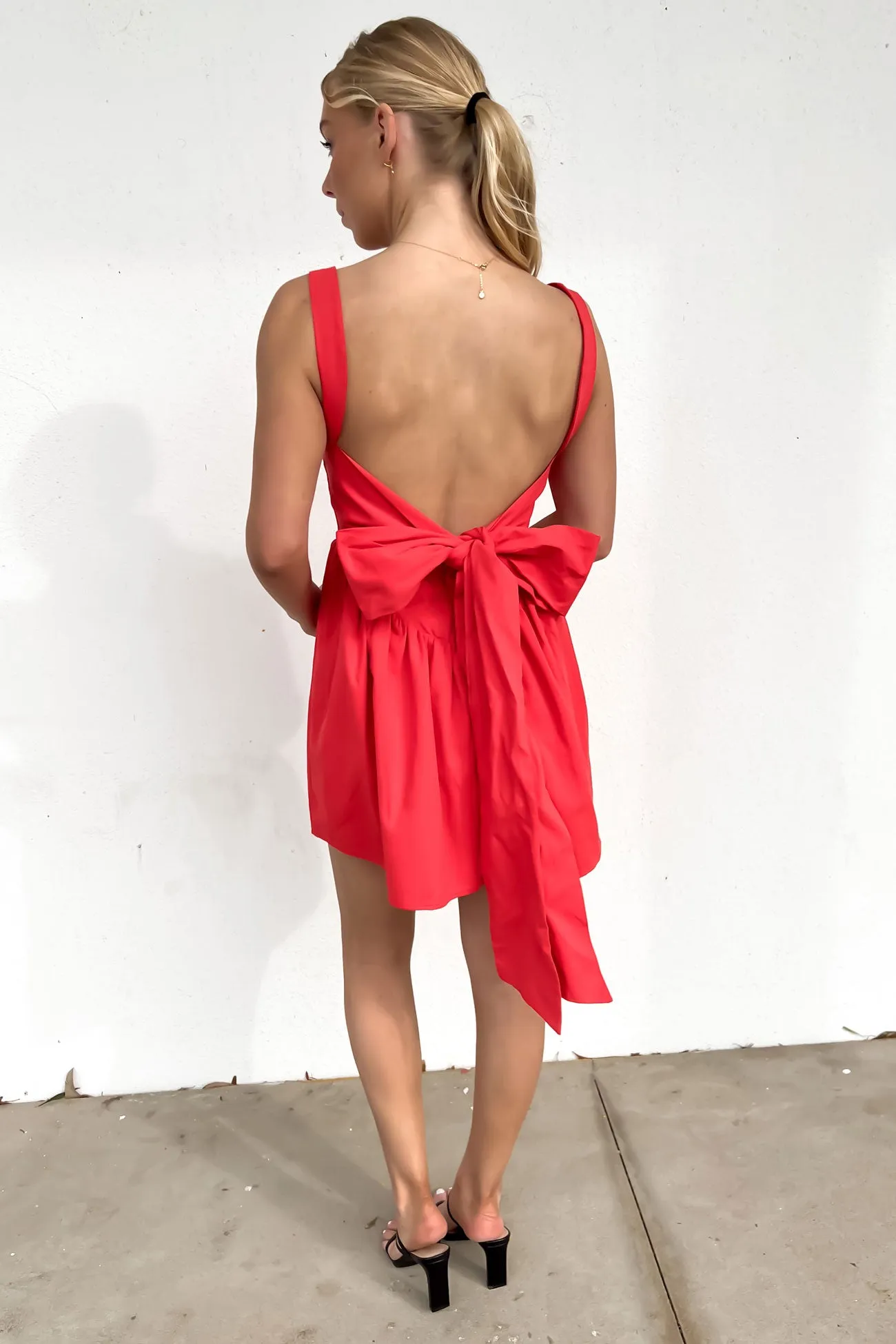 Simple Shape All-season Codie Mini Dress Red