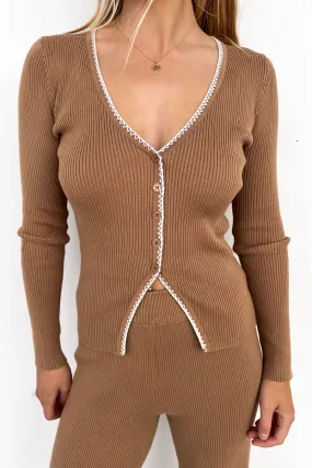 Smart Cody Knit Top Taupe