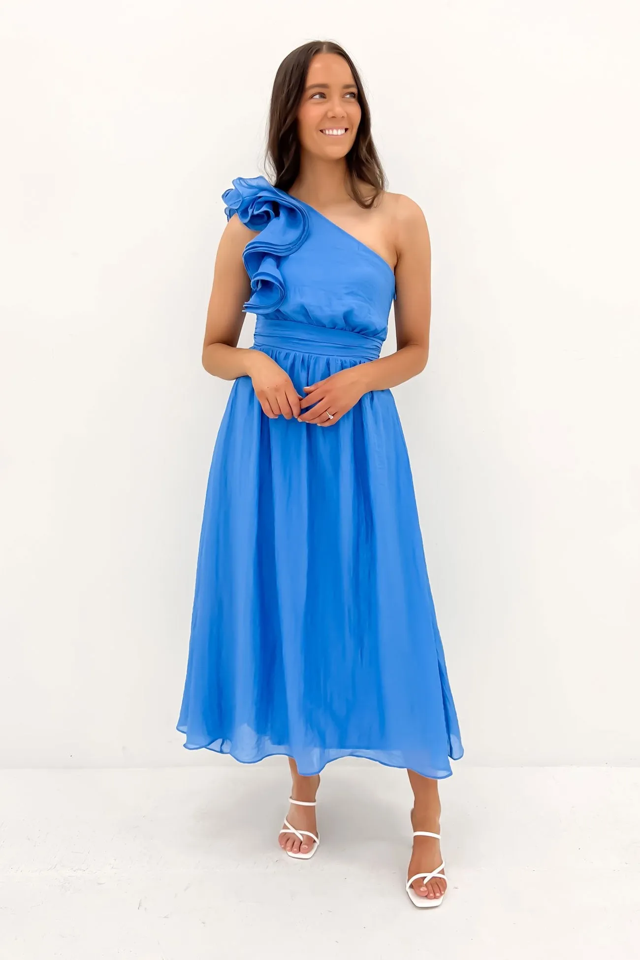 Colby Midi Dress Blue Stylish Silhouette Hot Now