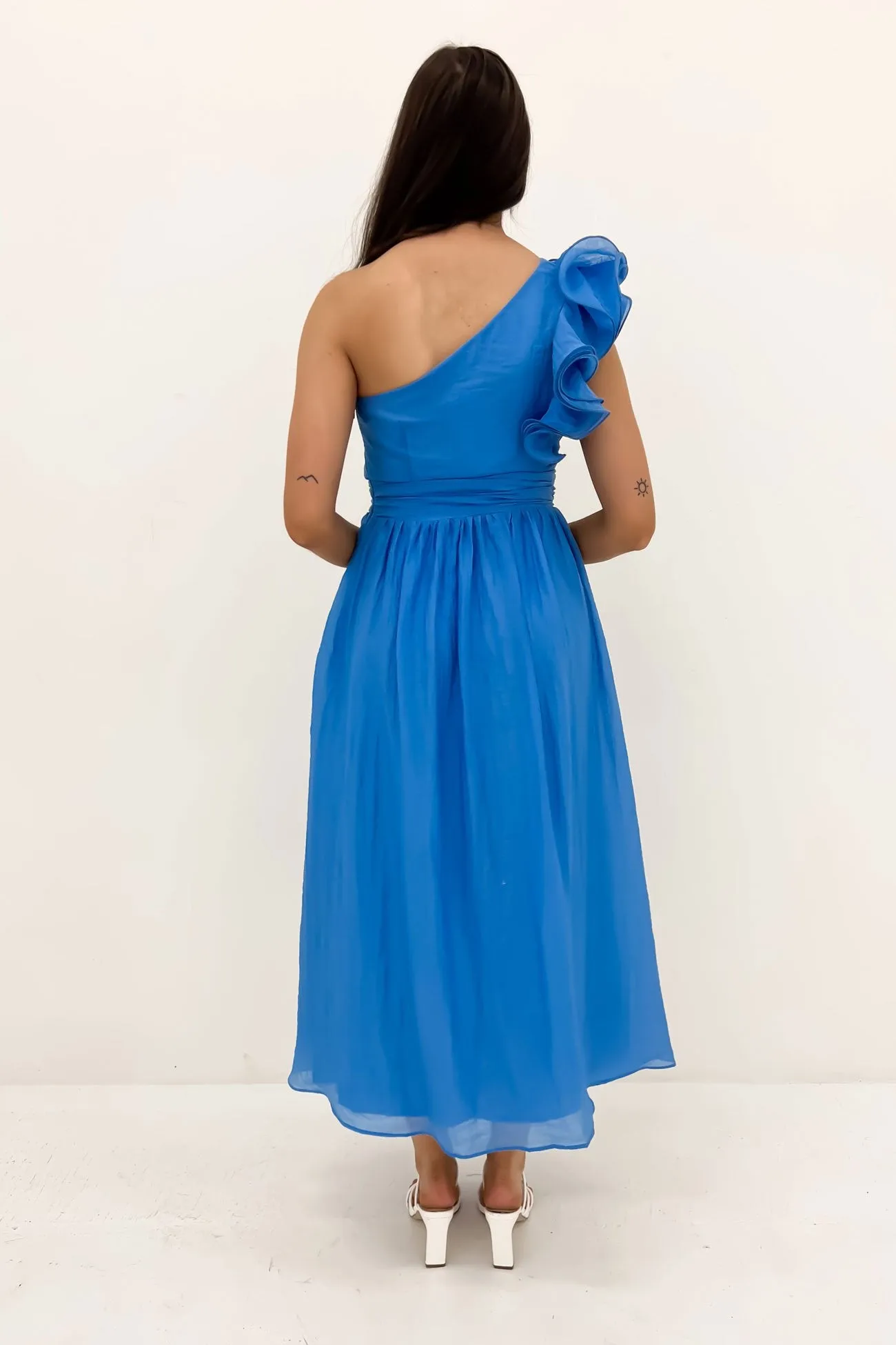 Colby Midi Dress Blue Vintage-Inspired Nature Glow
