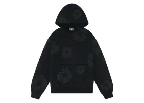 Ribbed edge Denim Tears Cotton Wreath Hoodie Black Monochrome