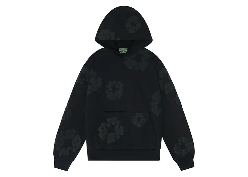 Denim Tears Cotton Wreath Hoodie Black Monochrome Tapered design Smooth Fabric