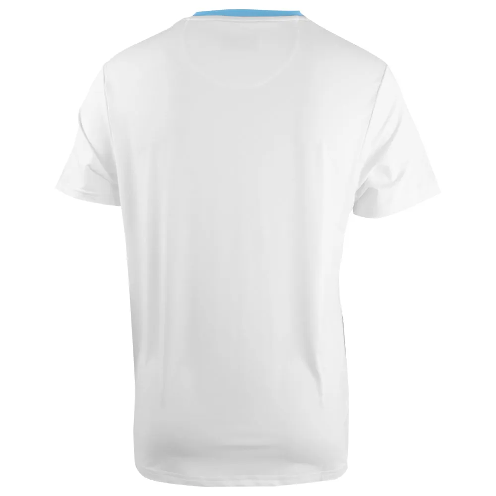 Color - Fastness Penguin Men's Performance Ombre Block Tee - Bright White Faux Leather