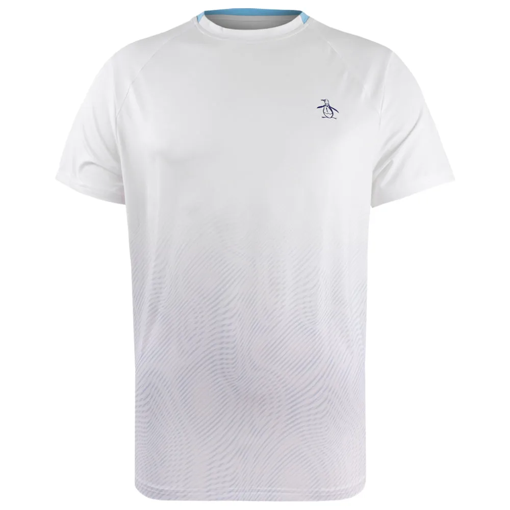 Color - Fastness Penguin Men's Performance Ombre Block Tee - Bright White Cotton button-down