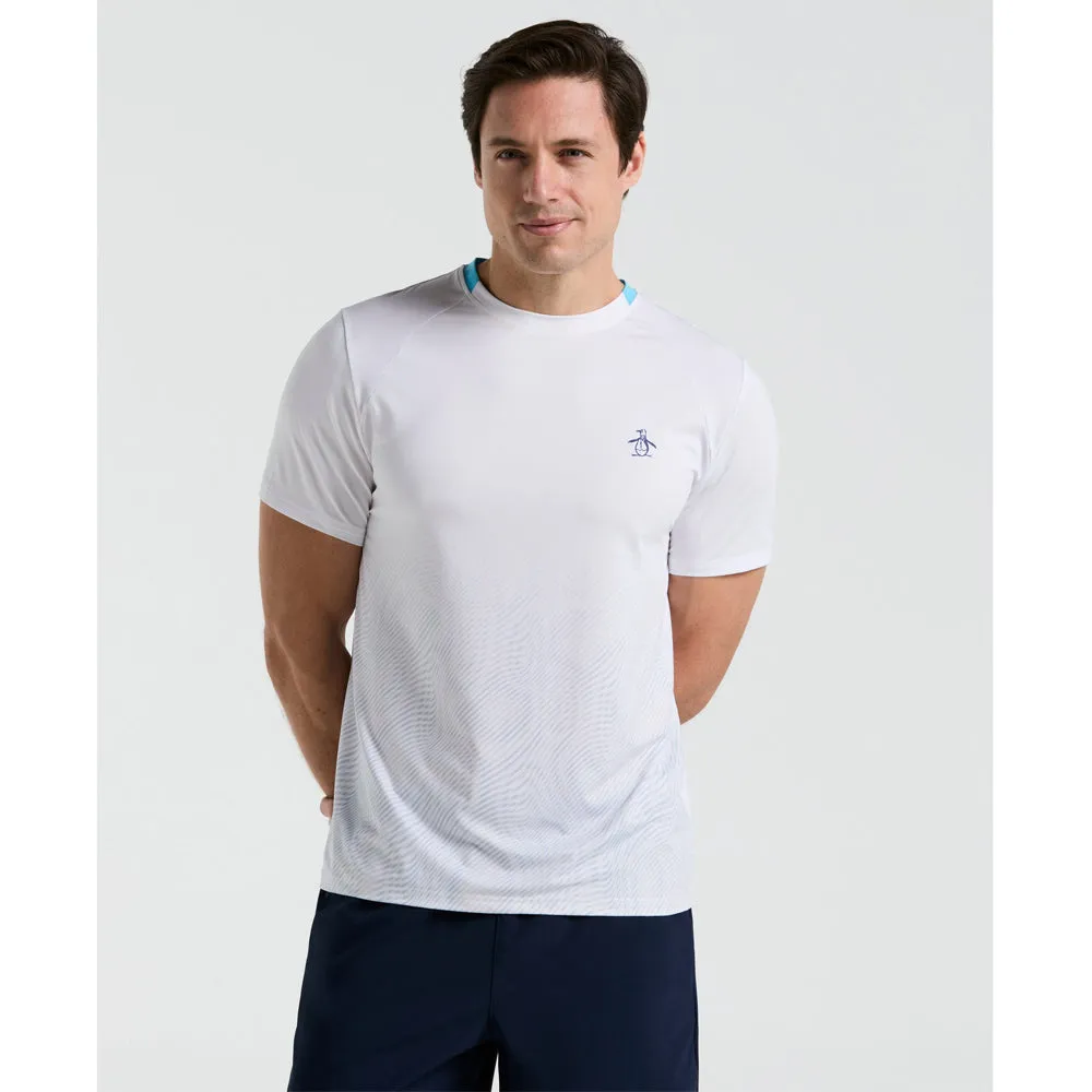 Practical Function Layered Color - Fastness Penguin Men's Performance Ombre Block Tee - Bright White