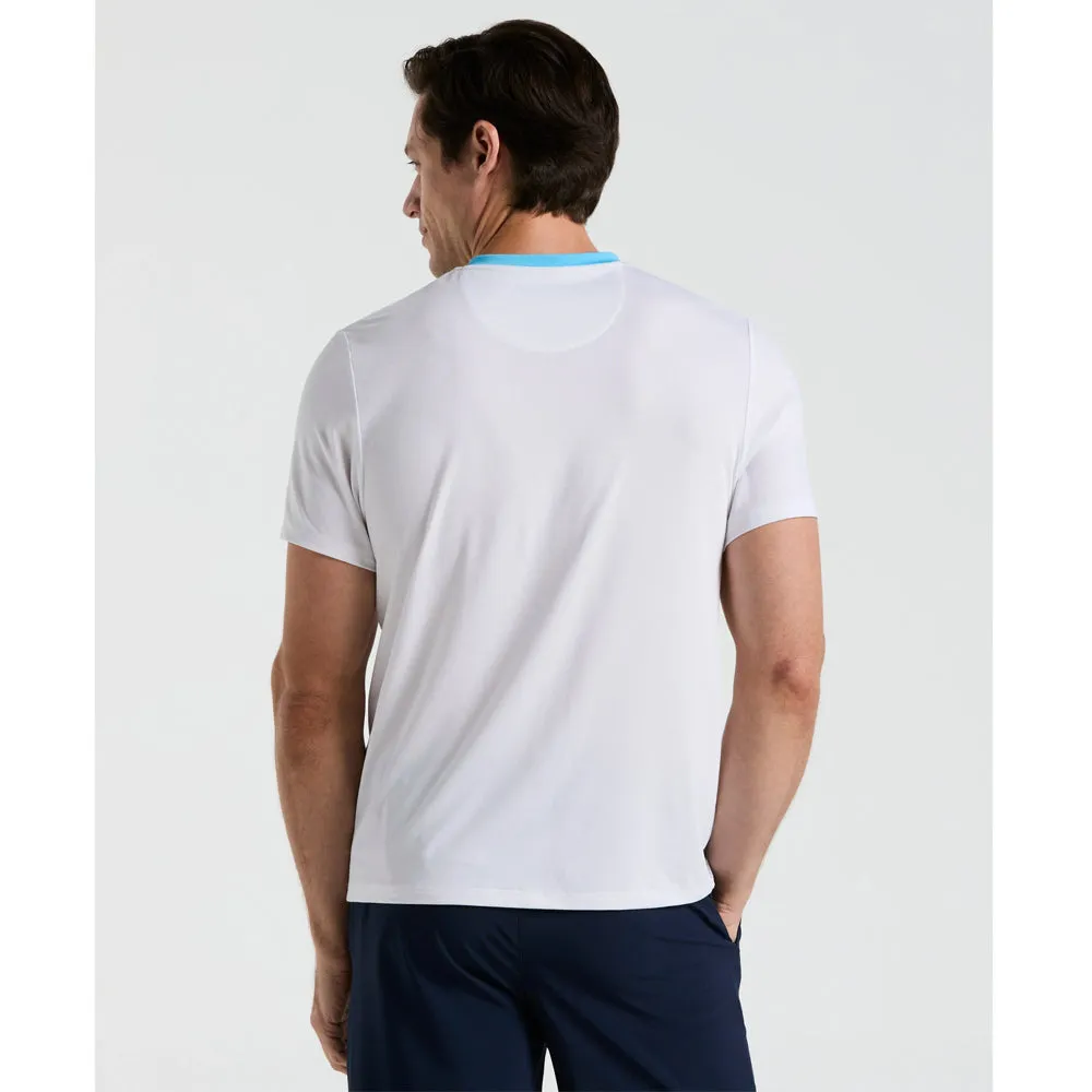 Button Down Color - Fastness Penguin Men's Performance Ombre Block Tee - Bright White