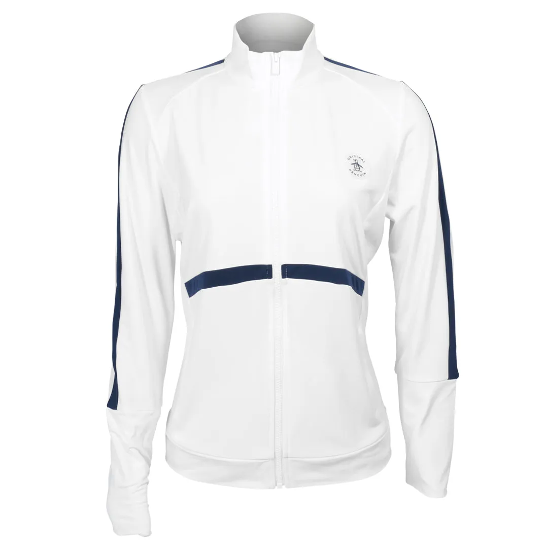 straight legs Trimmed Color - Fastness Penguin Women's Performance Jacket - Bright White/Navy