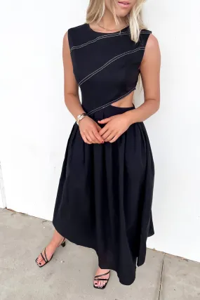 Polished Edge Colson Midi Dress Black