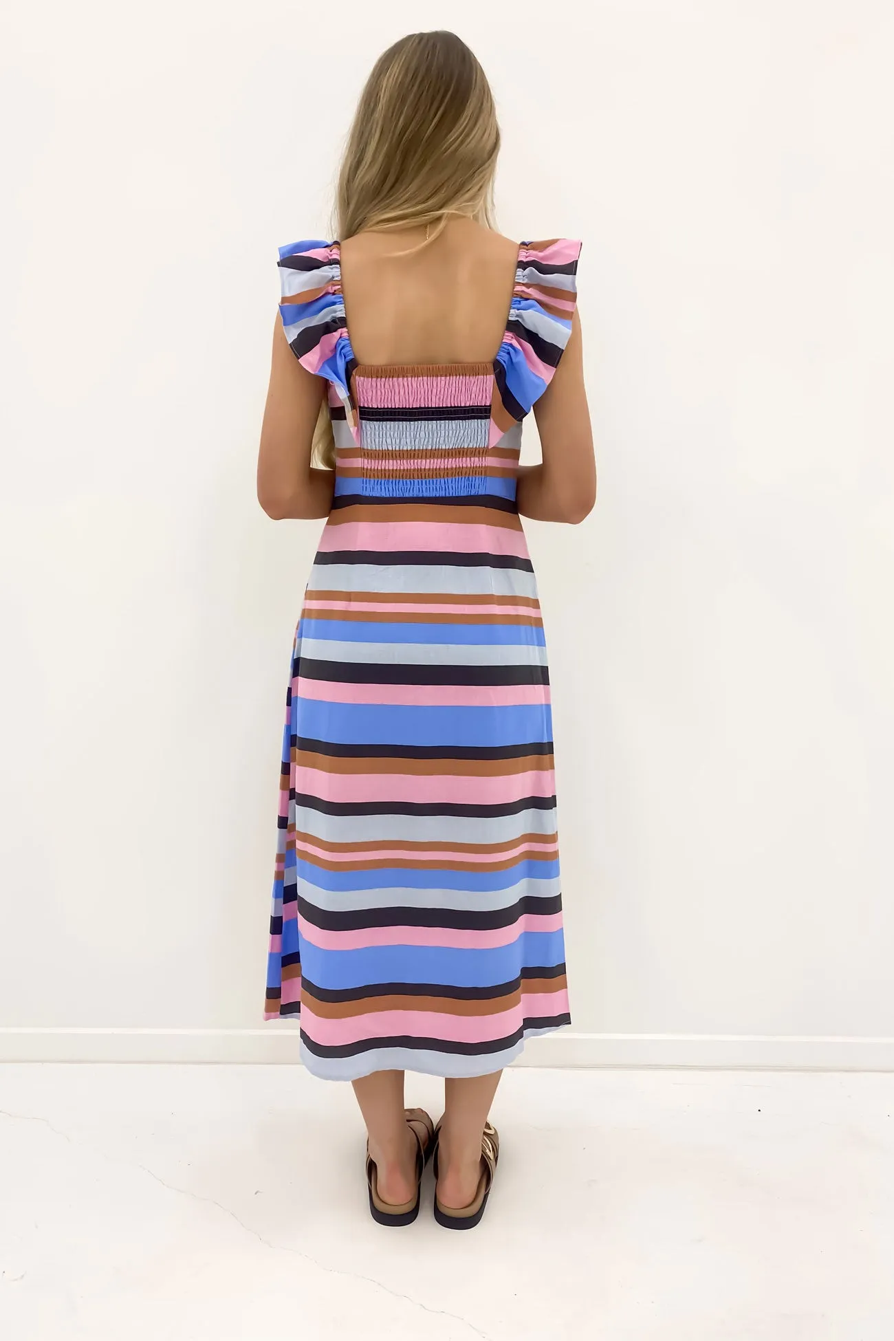 Functional Wear Silky Movement Gazelle Stripe Dress Multi Stripe