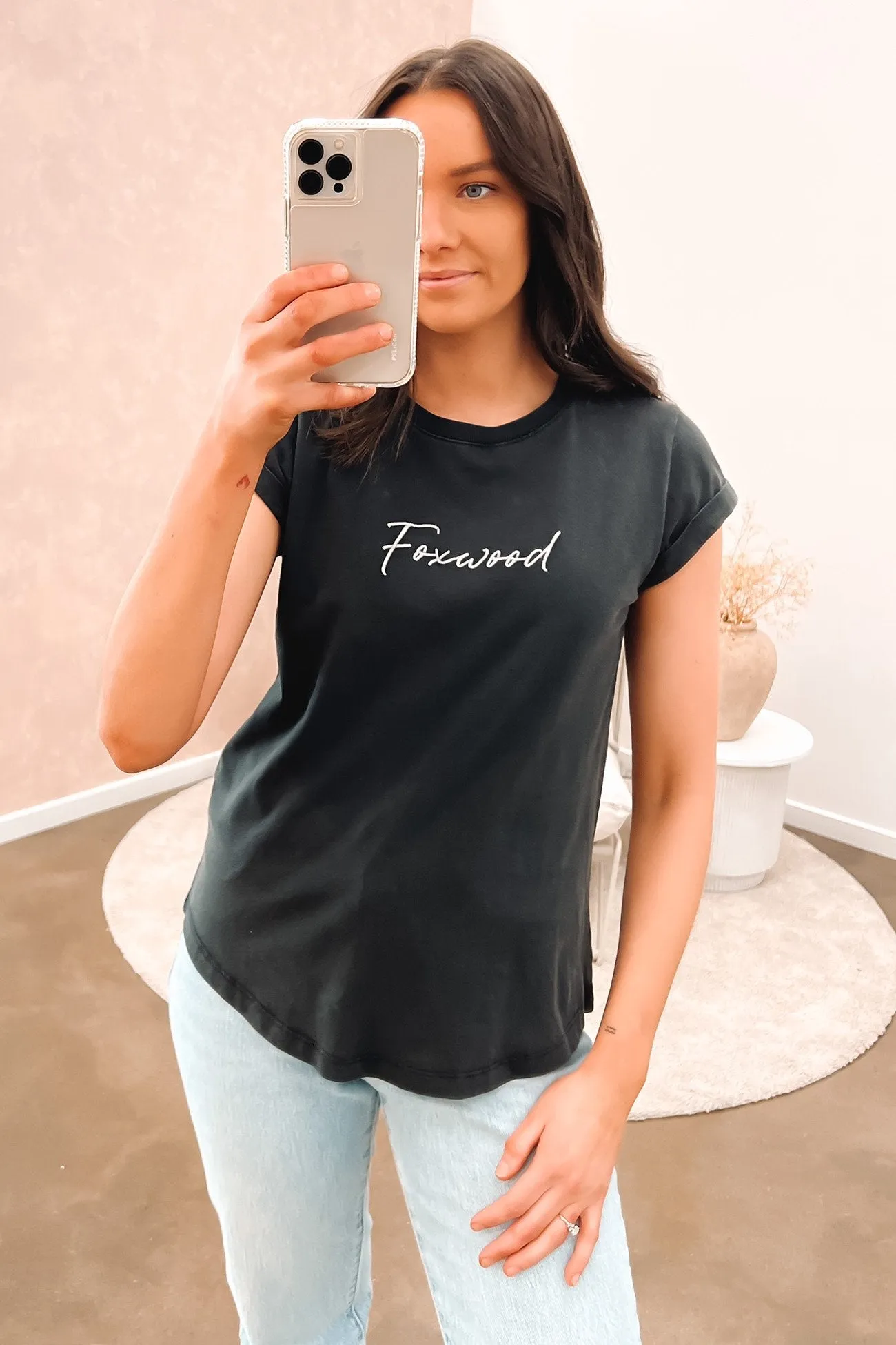 Signature Tee Washed Black RelaxedFit Loose fitting comfort