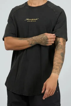 Endorsed Tee Washed Black Layered Wear Holiday Casual