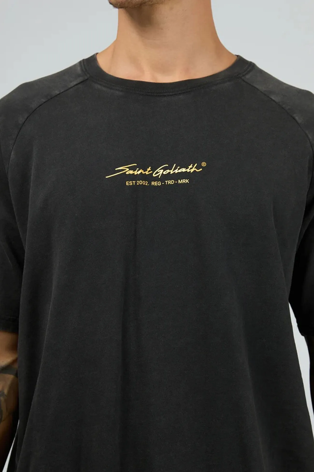 Prom Layered Style Endorsed Tee Washed Black