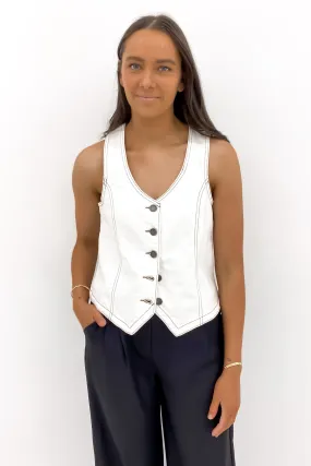 Clear Korin Vest Vintage White
