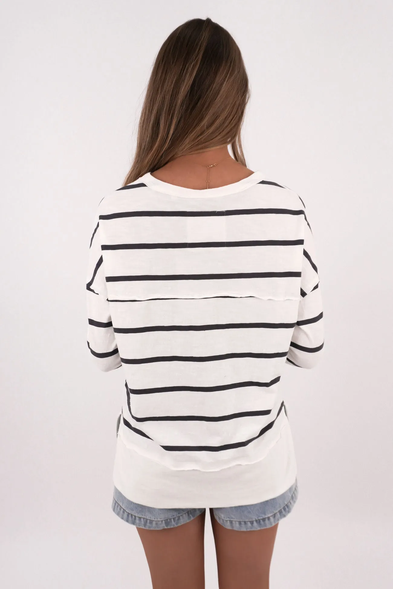 Teens Arid zone Jayne Stripe Throw On Top White Charcoal