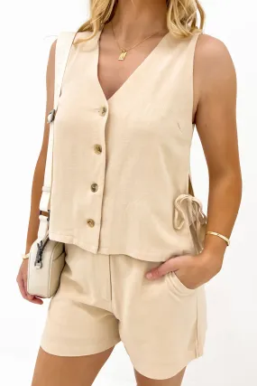 Opal Vest Beige Circumstance Eco Friendly Fabric