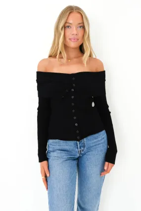 Cecilia Knit Long Sleeve Black Low Profile Seam Construction Autumn Wear