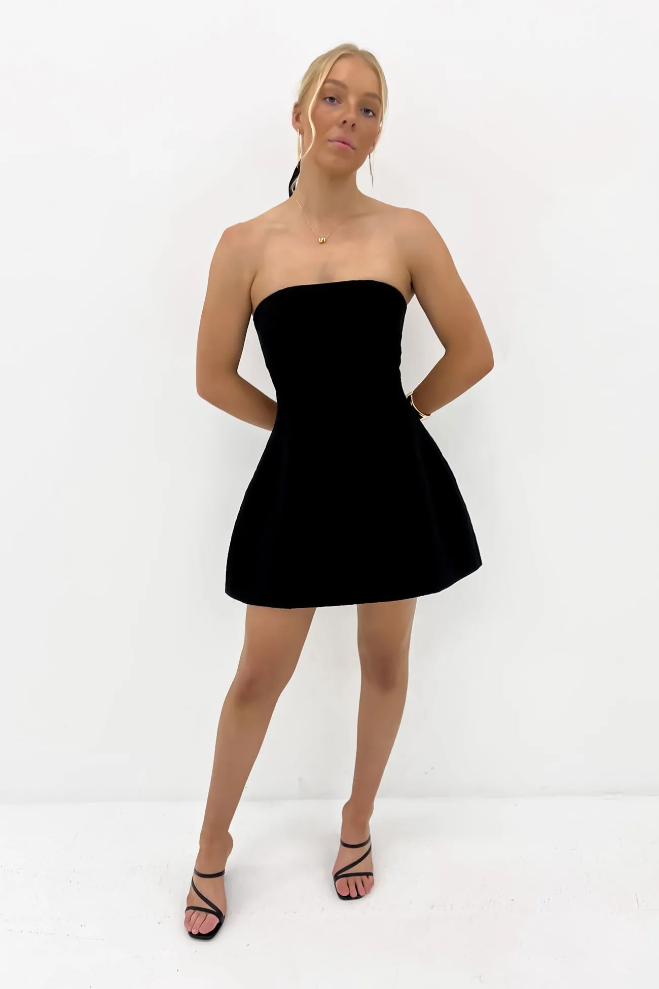 garden wedding SustainableCotton Sammi Mini Dress Black