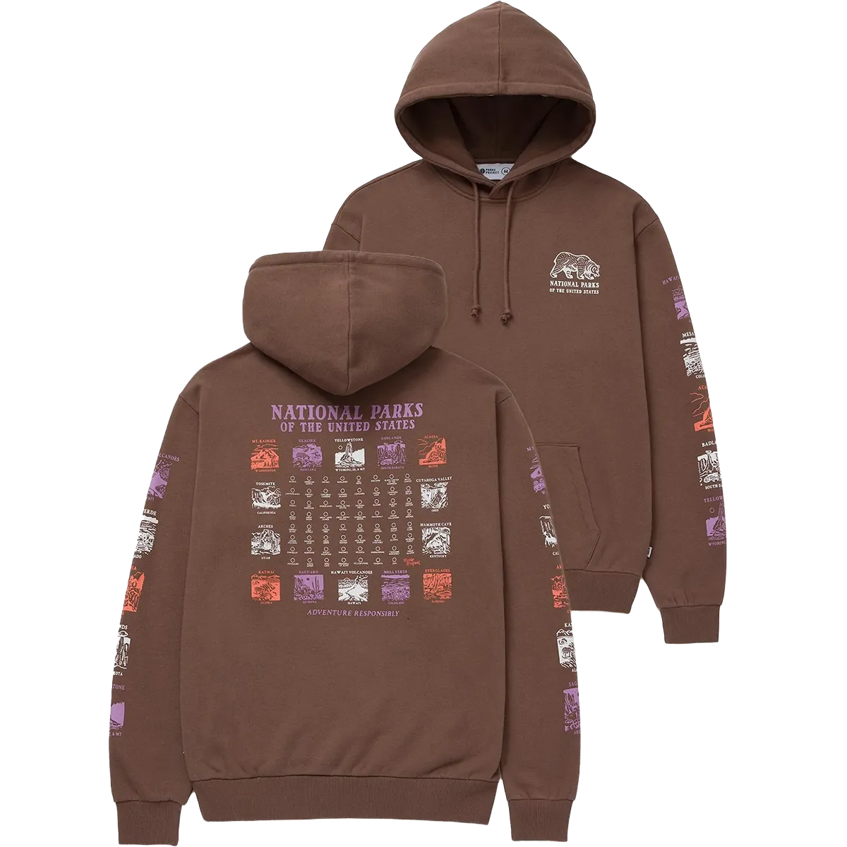 National Parks Pictograms Fill In Hoodie Classic Look Comfy Knitwear Look