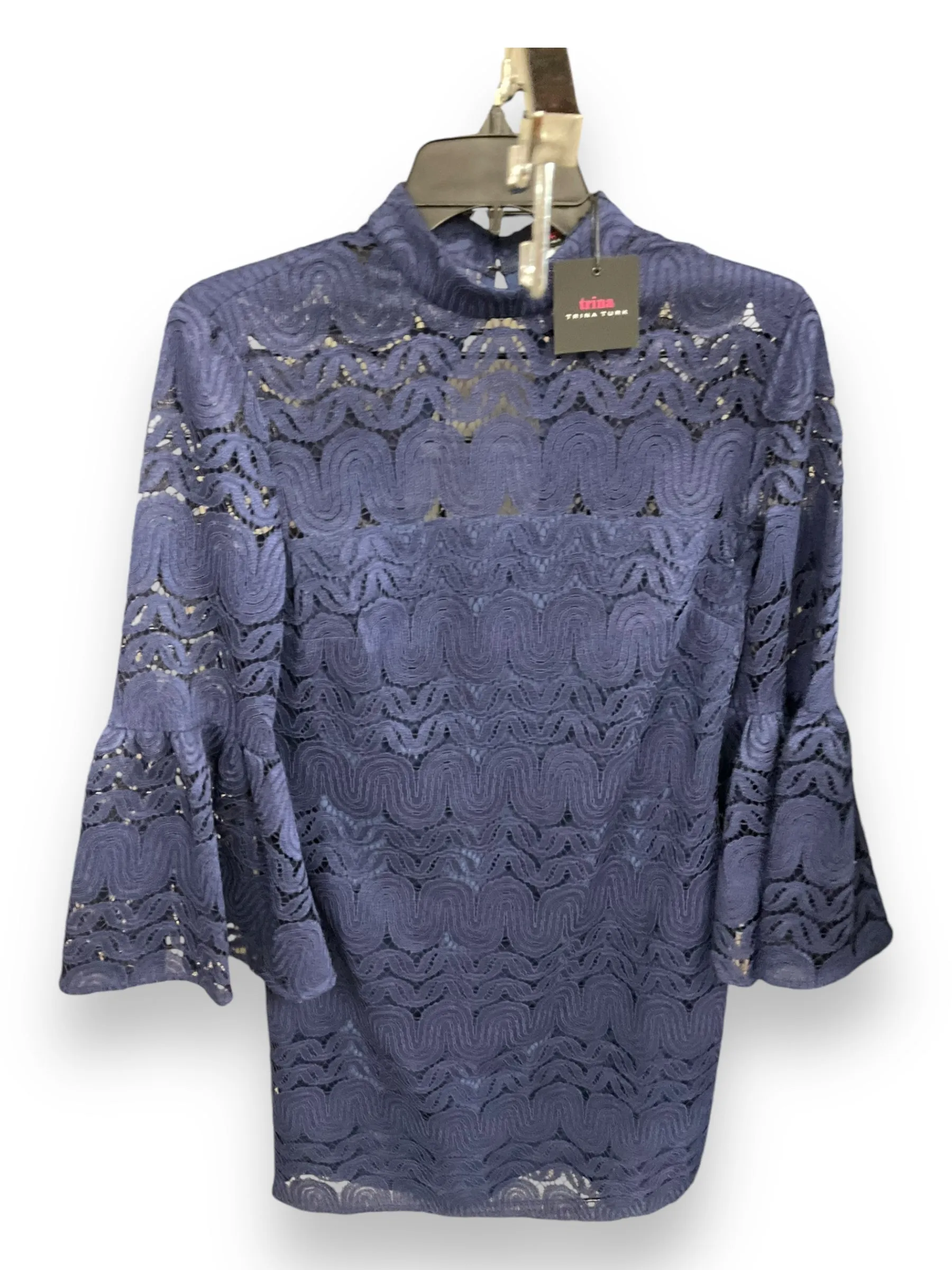 Knot-Detail Dress Casual Short By Trina Turk In Navy, Size: 4