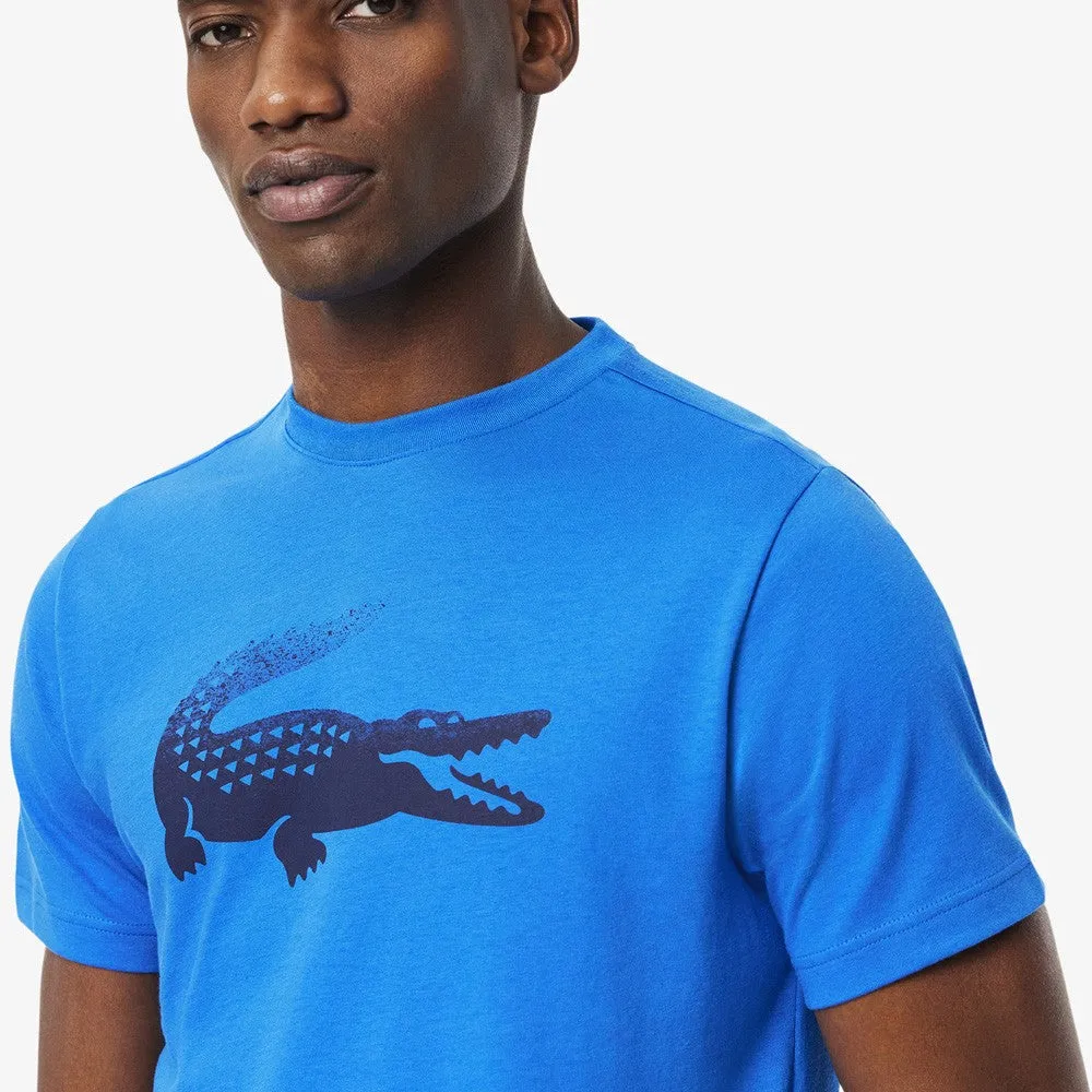 Comfortable Lacoste Men's Medvedev X  Croc Tee - Blue Wrinkle-Resistant Modern Touch