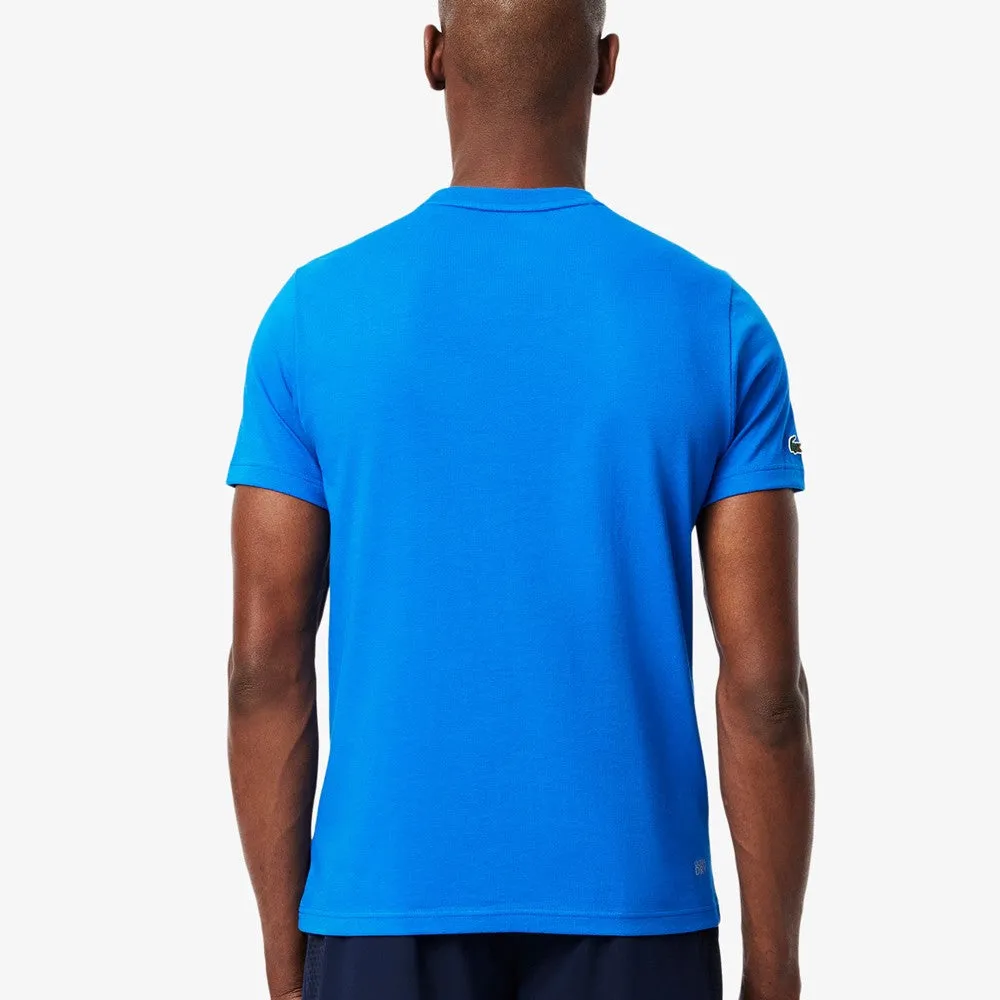 Comfortable Lacoste Men's Medvedev X  Croc Tee - Blue Cotton