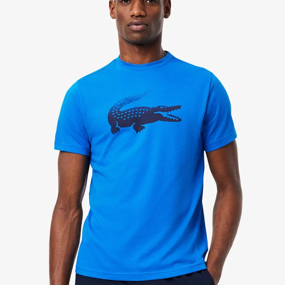 Reinforced Seams Sophisticated Design Comfortable Lacoste Men's Medvedev X  Croc Tee - Blue