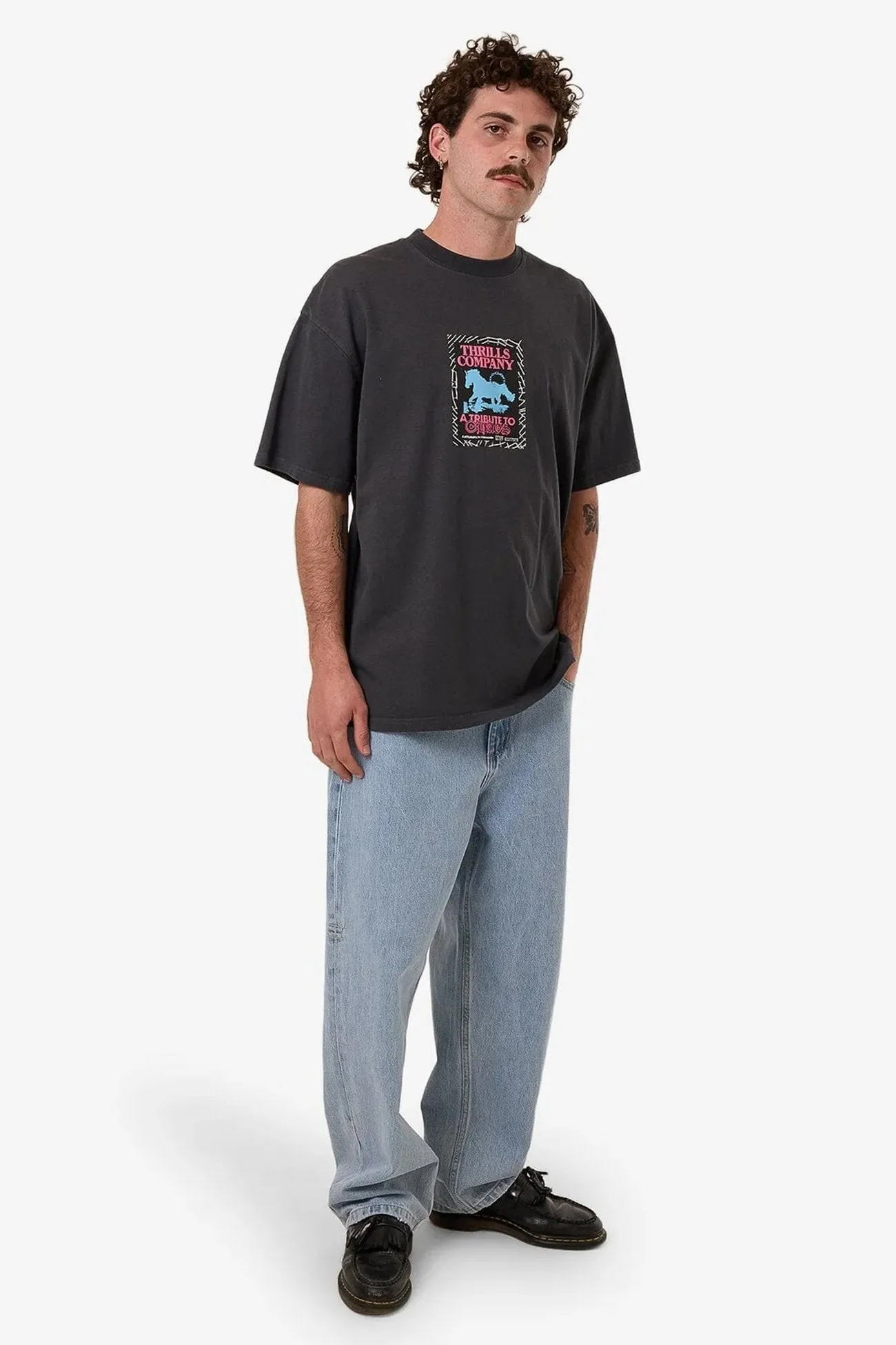 Chain Of Formation Box Fit Oversize Tee Dark Charcoal Versatile and Comfortable