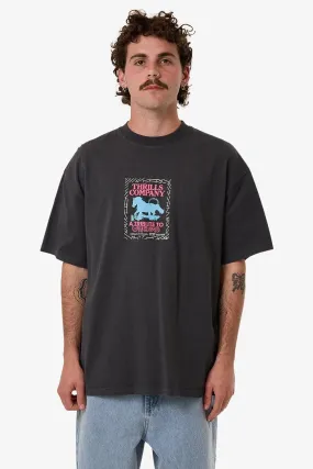 Chain Of Formation Box Fit Oversize Tee Dark Charcoal Reinforced Shoulder Stitching