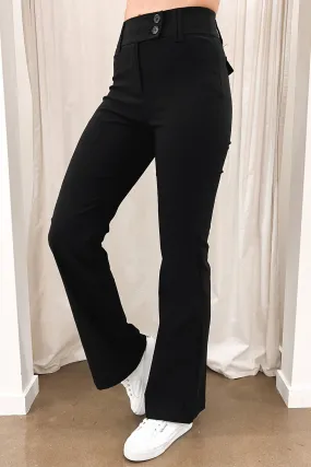 Adjustable drawstring smooth zipper Mia Pant Black