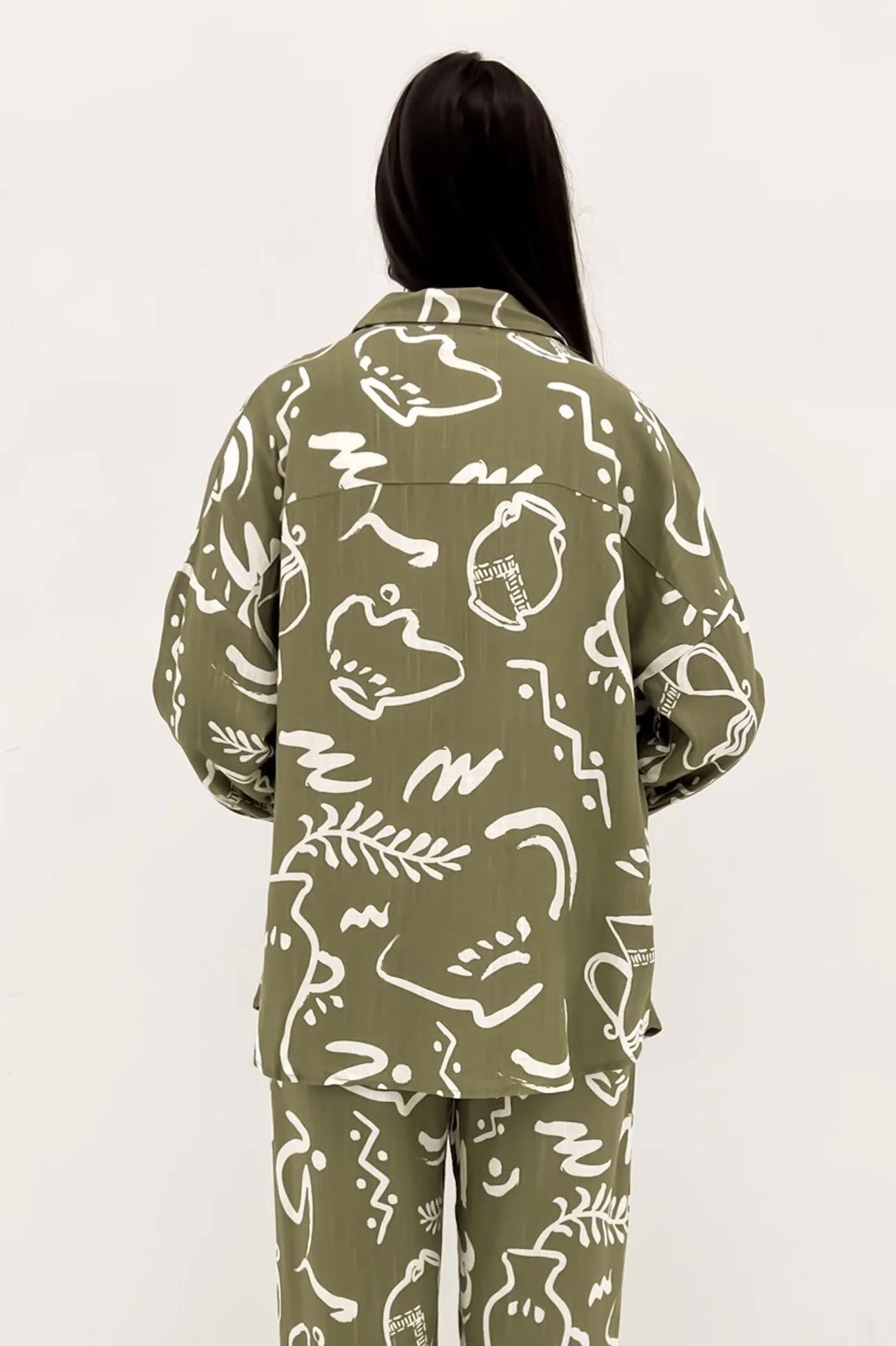 Thermal Regulation Fabric Comfortable Fabric Greta Shirt Bronte Sage